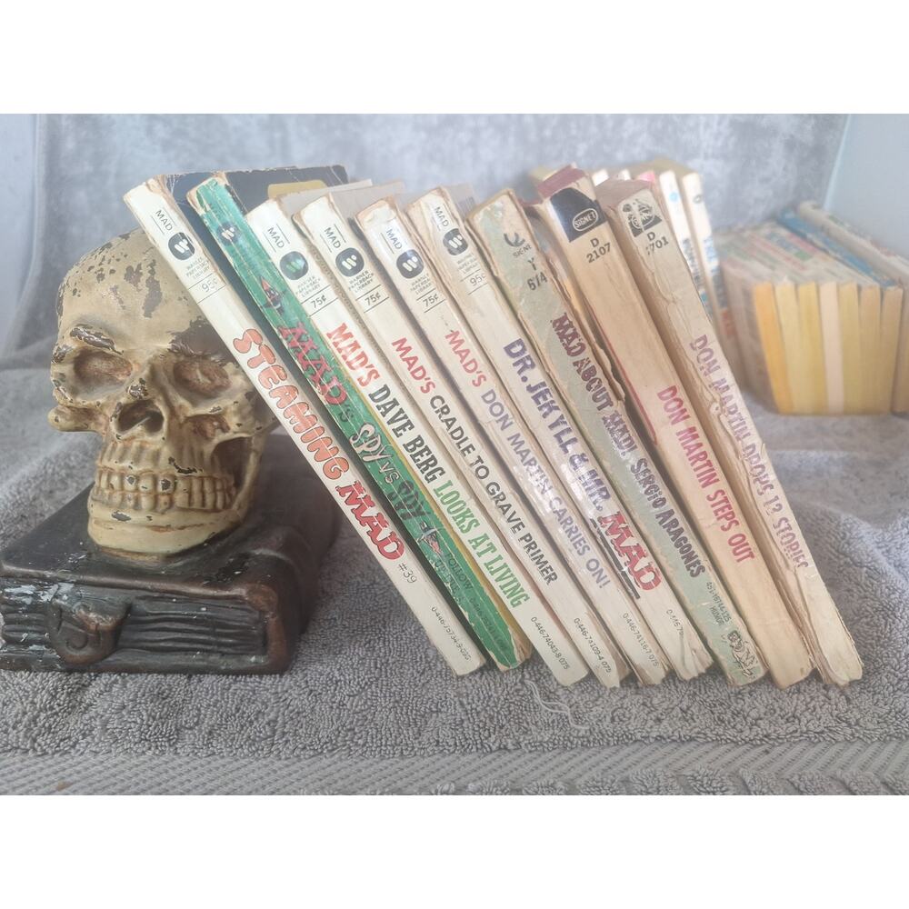 Vintage MAD Paperback Lot 8 Early 50¢–95¢ Era + Bonus Copy - G-VG
